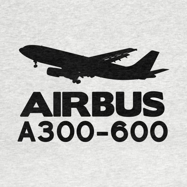 Airbus A300-600 Silhouette Print (Black) by TheArtofFlying